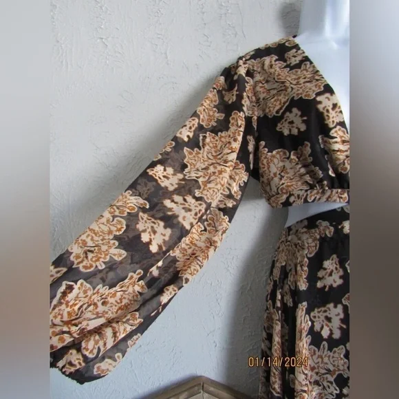 🔥Gianni Bini Marisol Jacquard Amber Flower,Cut-Out,Statement Dress, Size 10 - Picture 9 of 17